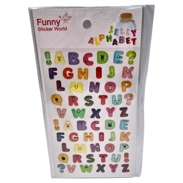 FUNNY STICKER 浮凸貼紙  英文字母 多色  1組
