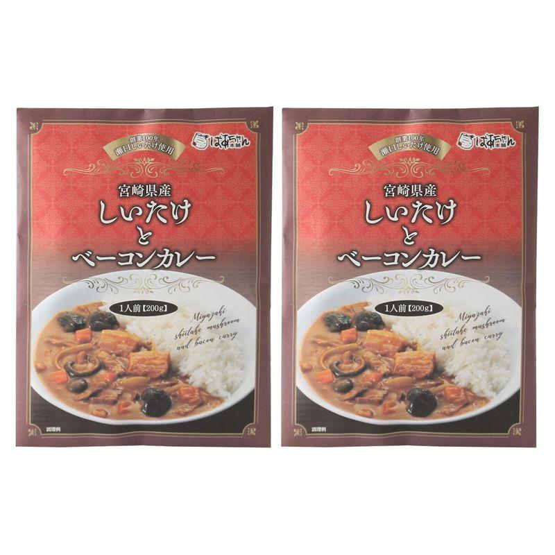 ばあちゃん本舗 宮崎県産しいたけとベーコンカレー 200g×2袋