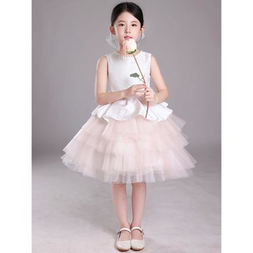 高端女童禮服兒童生日公主裙鋼琴演奏禮服女孩婚禮花童蓬蓬演出裙