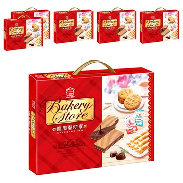 義美 製餅家綜合西點禮盒  6盒  夾心酥(黑可可) + 威化捲(香草牛奶) + 消化餅 + 噗啾益生菌果凍(原味) + 噗啾益生菌果凍(蘋果) (1盒)