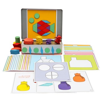 「伶俐系列」 創意鐵盒磁性木製拼圖幼兒童早教益智七巧板幾何形狀配對拼板玩具