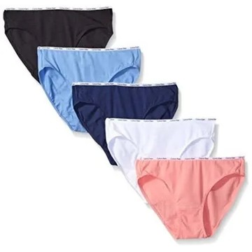 【Calvin Klein】2018女時尚比基尼黑藍白粉色三角內著混搭5件組【預購】