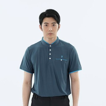 【遊遍天下】MIT男款立領抗UV防曬涼感吸濕排汗短袖POLO衫 GS1040 深藍 M-5L大尺碼