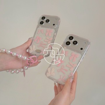 韓系 波點蝴蝶結 閃粉手機殼 適用 蘋果 iPhone 17 16 ins風 15 14 13 pro max 保護殼
