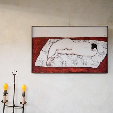 【藝術掛畫】花毯上的側臥裸女 | 常玉