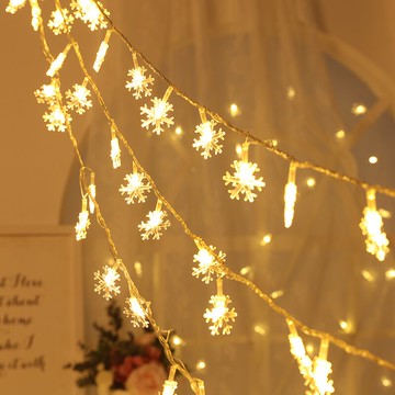 led小彩燈滿天星雪花圣誕節裝飾燈串ins風網紅圣誕樹布置電池閃燈