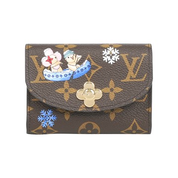 LV Monogram Rosalie 冬季旅遊圖案零錢包(冰藍色) M15323