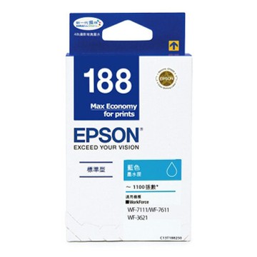 滿額現折180★EPSON 原廠墨水匣 T188250 (藍) 適用 WF-3621/WF-7111/WF-7611
