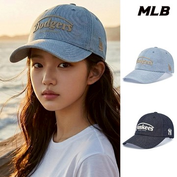 MLB 復古水洗刷舊可調式軟頂棒球帽 Varsity 洋基/道奇隊 (3ACPV196N-兩款任選)【官方旗艦店】