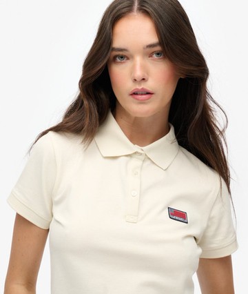 Superdry Women's Athletic Essentials Graphic Polo Shirt White Size: 8