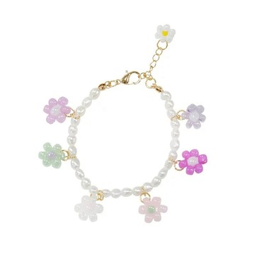 Mia & Oli 彩色小花日本珠手鍊 天然石/日本珍珠/14K鍍金 42cm+5cm延長鏈