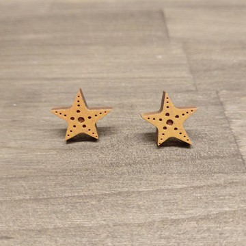 【老朋友限定禮】Woops漂流木飾品-KUSO 芭達雅-海星星 橘 (耳針)
