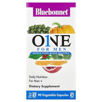 Bluebonnet Nutrition, Men's ONE，全食為主多效維生素，90 粒素食膠囊