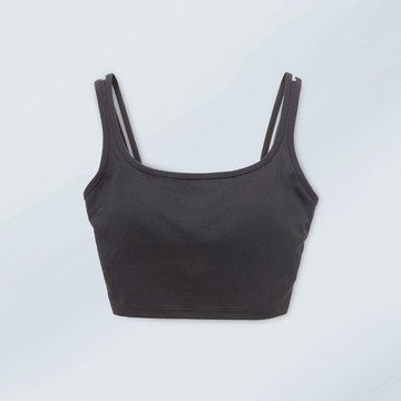 基礎方領美背背心｜黑 Black