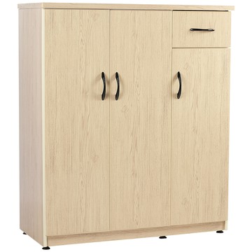 IHouse-貝莉 緩衝加深3門1抽塑鋼鞋櫃 (96x37x112cm) 雪松