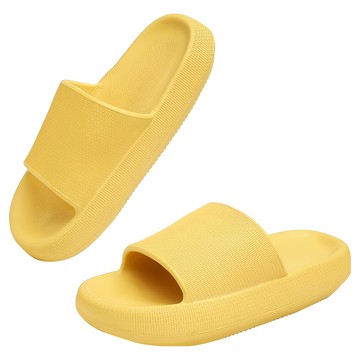 快豹 EVA日系厚底拖鞋  40~41cm  淺黃色  1雙