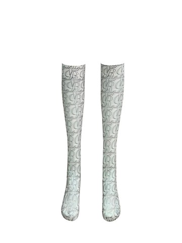 Monogram Knee Micro Stockings [B&W]