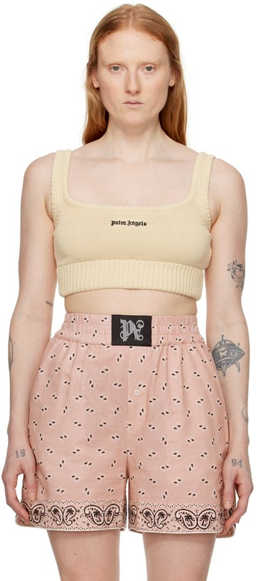 Palm Angels 灰白色 Cropped 背心