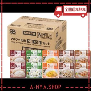 smart basic(スマートベーシック) アルファ米 10食セット 非常食 長期保存 5年保存 (製造から) 5種×2食 スプーン付