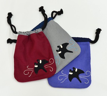 小魟魚收納包/手工拼布貼縫