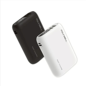 POLYWELL 雙向快充行動電源 10000mAh 18W 雙USB Type-C 多設備同時充電 行動電源 現貨