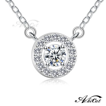 925純銀項鍊．永恆的愛．滿鑽．圓圈．生日禮物．CS6015