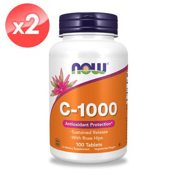 【NOW】維生素C1000緩釋錠2瓶組(100顆/瓶)