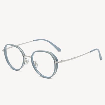 新款復古百搭小圓框流行果凍色眼鏡情侶防藍光學生光學架可配近視