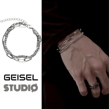 【GEISEL】古巴橢圓拼接鍊 鈦鋼手鍊 拼接鍊 中性手鍊 古巴手鍊 個性手鍊 (C-033)