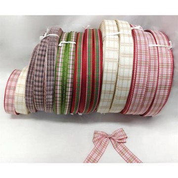 【整箱販售】格子織帶25MM/38MM/米色/紅色/綠色/聖誕/萬聖節/緞帶批發/蝴蝶結/緞帶王/包裝緞帶