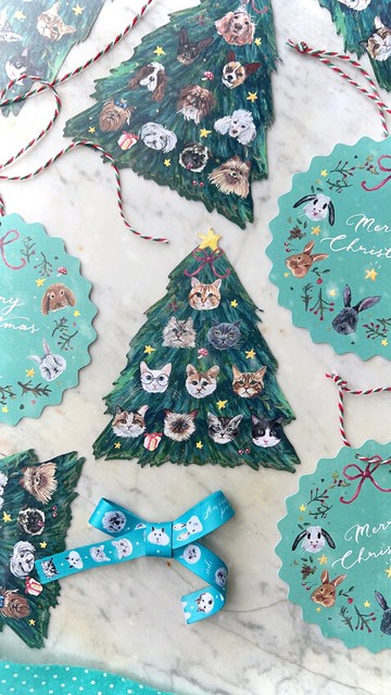 動物聖誕卡 - 貓