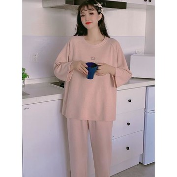 2023年新款睡衣女春秋季純棉長袖套裝網紅風可外穿圓領全棉家居服