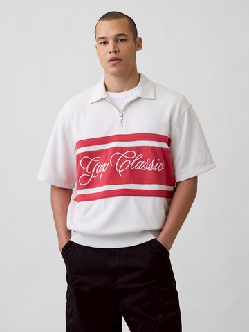 VintageSoft 毛圈布 Gap 經典 Logo 四分之一拉鍊上衣