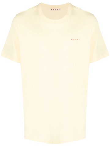 Marni - logo-embroidered cotton T-shirt - men - Cotton - 52 - Yellow