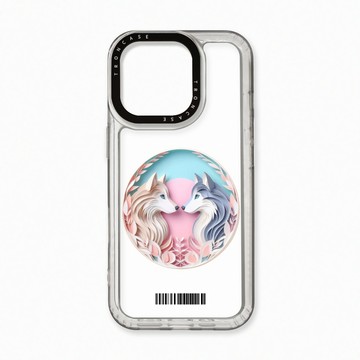iPhone 16 Pro 殼 TRON iPhone 16 Pro 可愛紙雕哈士奇  載具 太空殼 透白款 手機殼