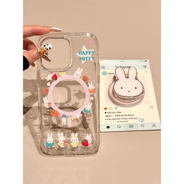 可愛卡通彩色衣服米菲磁吸支架適用iPhone16promax手機殼15promax新款14promax防摔13全包16pro創意15pro個性