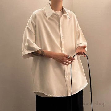 潮流舒适百搭凉感透气速干T恤上衣夏季薄款短袖衬衫男