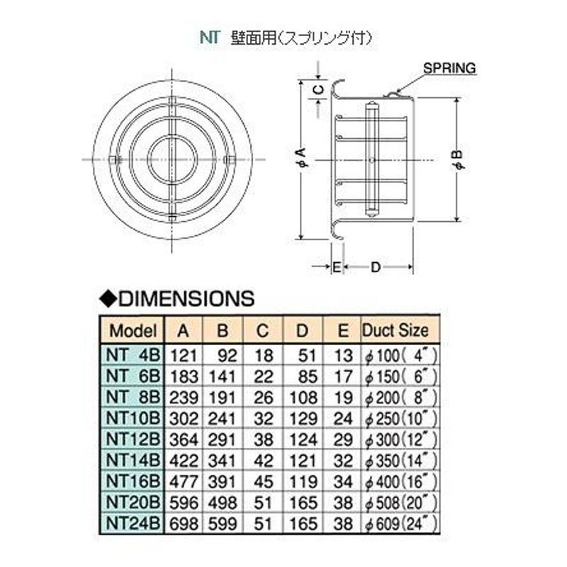 空調用吹出口 西邦工業 NT10B アルミニウム製ターボノズル ブラケット