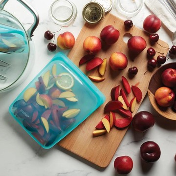大長形矽膠密封袋(雲霧白/湖水藍) 雲霧白