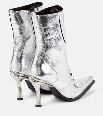 Vetements Metallic leather ankle boots