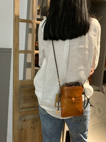 復古手機包森系休閑隨身迷你包斜跨抽帶收納包夏季輕巧便捷手機袋