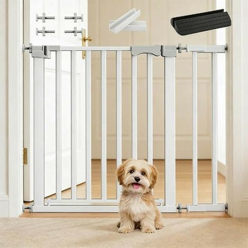 安全門欄 雙向自動回彈-105公分/76公分兩款可選  防護幼寵物柵欄  樓梯口門欄 自動回扣 雙向開啟  寵物門欄