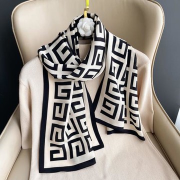 真絲桑蠶絲長條絲巾女時尚春秋夏季薄圍巾媽媽護頸圍脖子搭配襯衫