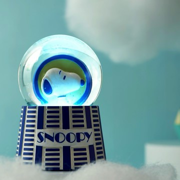 【JARLL】Snoopy史努比夢回藝術裝飾系列-深海藍 水晶球