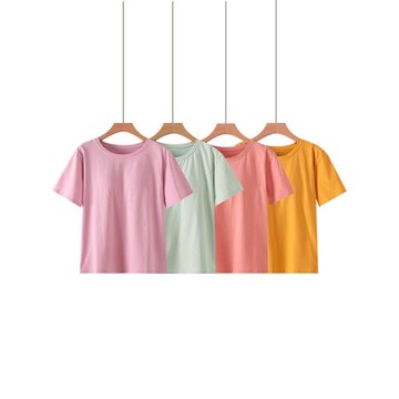 女夏季帶胸墊短袖冰瓷棉夏寬松睡衣韓版純棉家居服免穿文胸可外穿