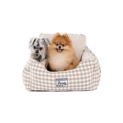 PETEPELA 22.4'' Dog Car Seat Pet Booster Seat Safety Bed for Cars on Travel