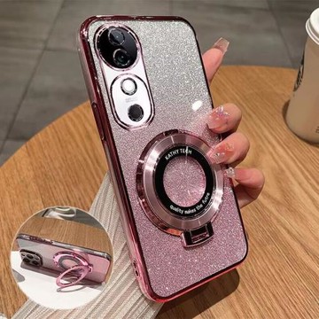 適用Vivo V40 5G海外版手機殼V40Pro 5G國際版硅膠軟漸變閃粉保護套桌面支架透明簡約個性創意女新款