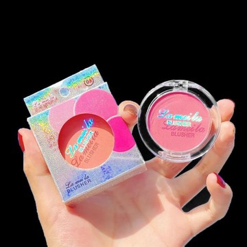 拉美拉單色兩用腮紅高光盤 持久顯色自然裸妝 臉部提亮立體修容 初學者百搭溫柔膨潤胭脂頰彩.2