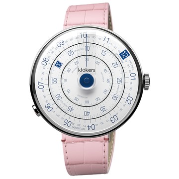 klokers【庫克錶】KLOK-01-D4 藍色錶頭+皮革錶帶搭配摺疊錶扣