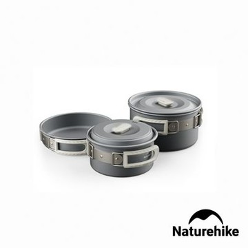 Naturehike 野行鋁合金套鍋組 (1.7L鍋+7吋煎盤+1L鍋) CF010